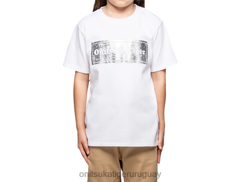 Onitsuka Tiger camiseta gráfica niños J06BX680 blanco real ropa