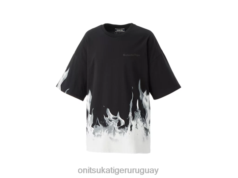 Onitsuka Tiger camiseta gráfica ss hombres J06BX454 negro/blanco roto ropa