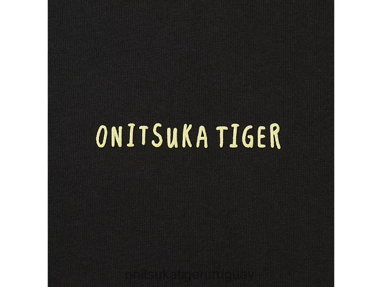 Onitsuka Tiger camiseta gráfica unisexo J06BX387 negro ropa