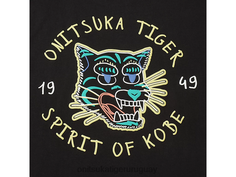 Onitsuka Tiger camiseta gráfica unisexo J06BX387 negro ropa