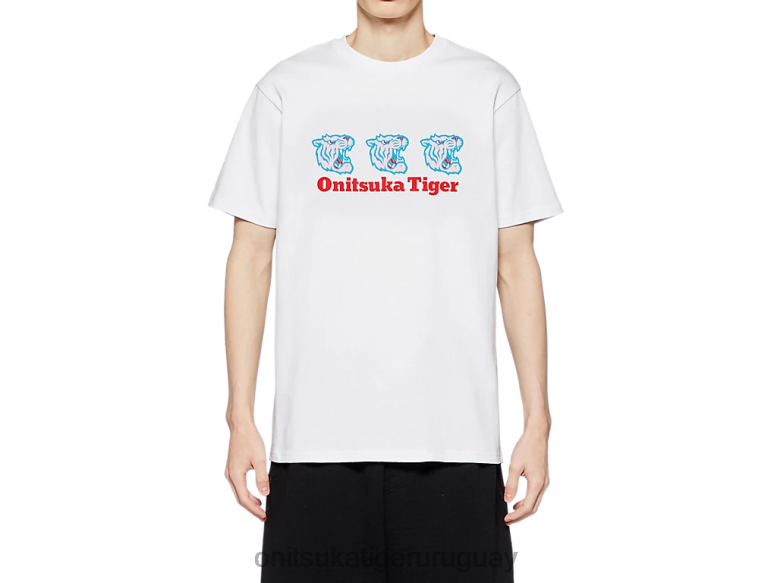 Onitsuka Tiger camiseta gráfica unisexo J06BX390 blanco ropa