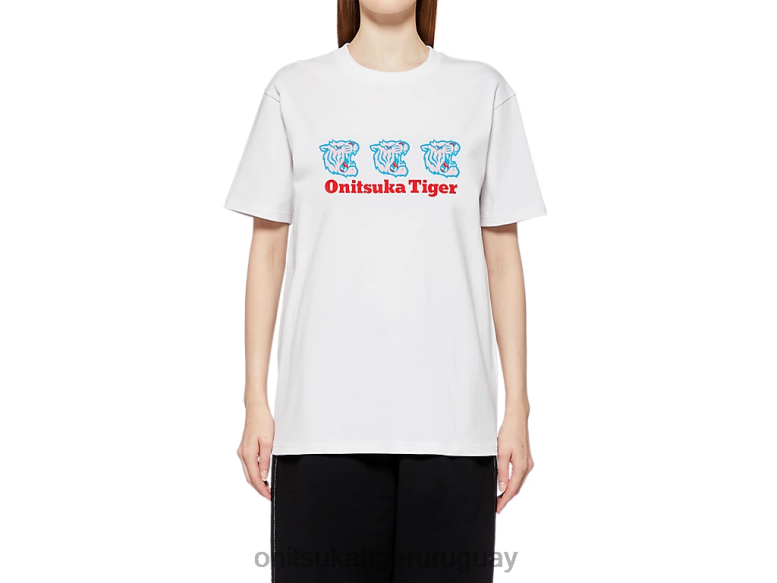Onitsuka Tiger camiseta gráfica unisexo J06BX390 blanco ropa
