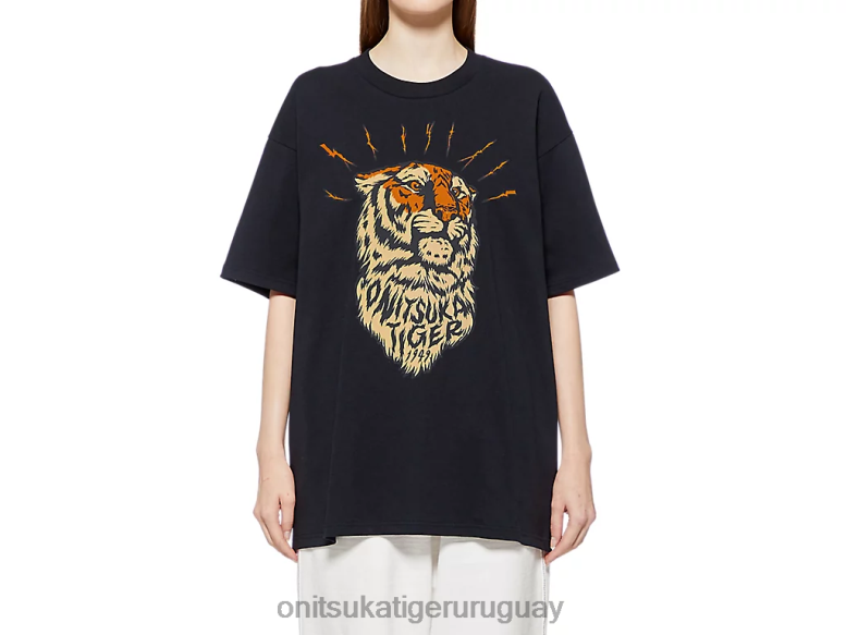 Onitsuka Tiger camiseta gráfica unisexo J06BX395 negro ropa