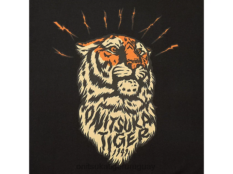Onitsuka Tiger camiseta gráfica unisexo J06BX395 negro ropa