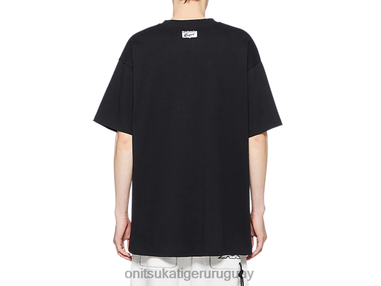 Onitsuka Tiger camiseta gráfica unisexo J06BX400 negro ropa
