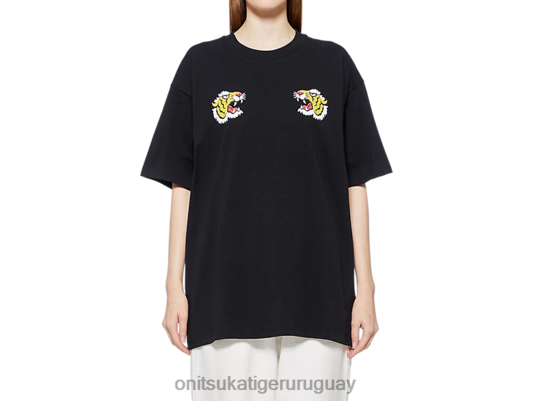 Onitsuka Tiger camiseta gráfica unisexo J06BX400 negro ropa
