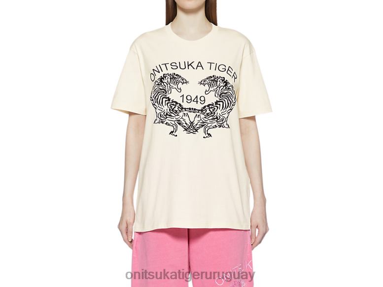 Onitsuka Tiger camiseta gráfica unisexo J06BX402 blanco ropa