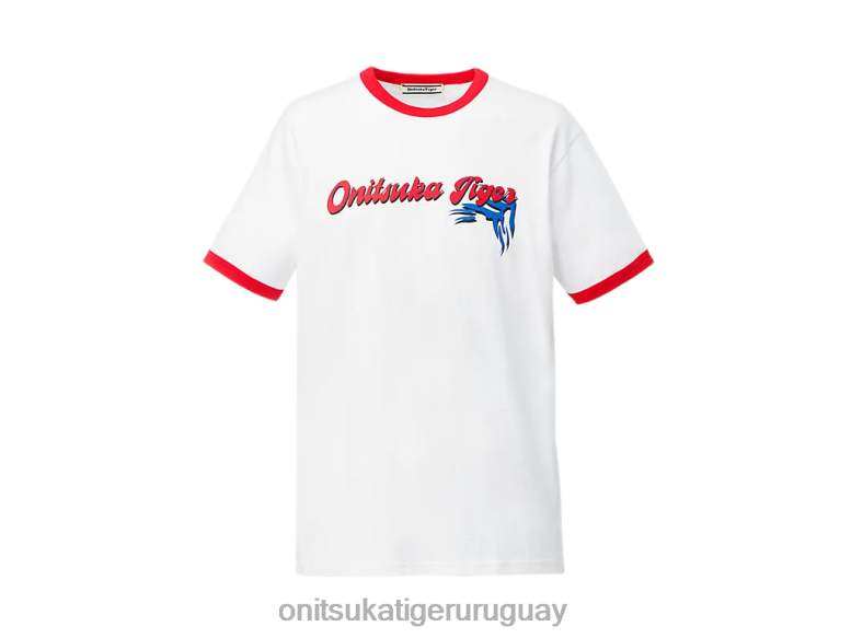 Onitsuka Tiger camiseta gráfica unisexo J06BX469 blanco ropa