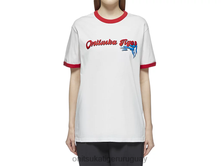 Onitsuka Tiger camiseta gráfica unisexo J06BX469 blanco ropa