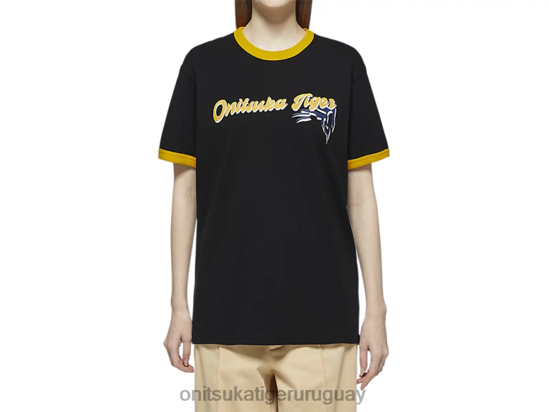 Onitsuka Tiger camiseta gráfica unisexo J06BX471 negro ropa