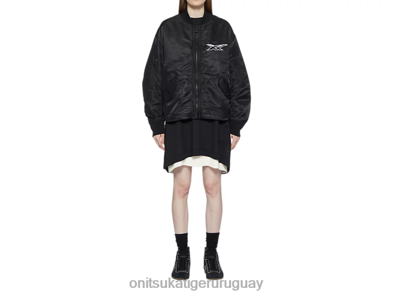Onitsuka Tiger chaqueta bomber mujer J06BX595 negro ropa