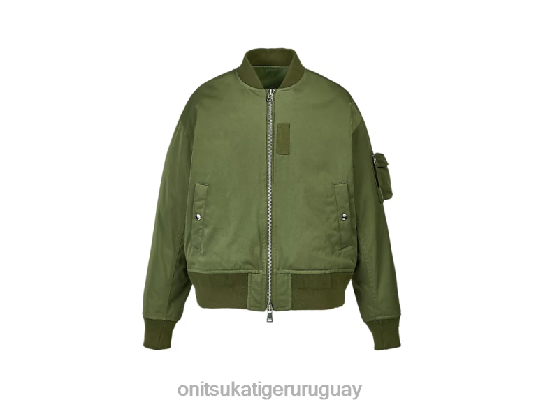 Onitsuka Tiger chaqueta de bombardero hombres J06BX383 caqui ropa