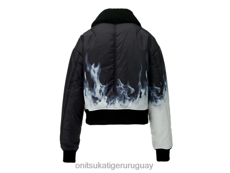 Onitsuka Tiger chaqueta ws p mujer J06BX601 blanco negro ropa