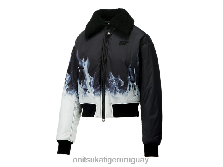 Onitsuka Tiger chaqueta ws p mujer J06BX601 blanco negro ropa