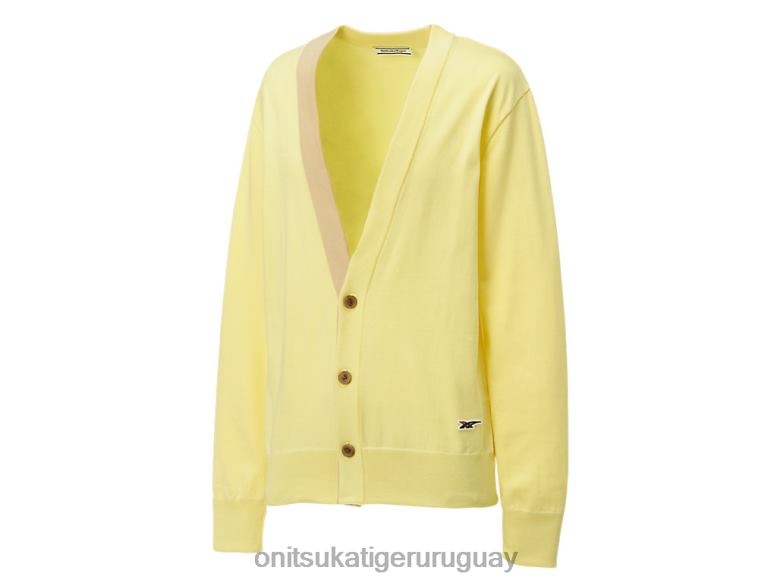 Onitsuka Tiger cárdigan de punto unisexo J06BX480 amarillo claro ropa