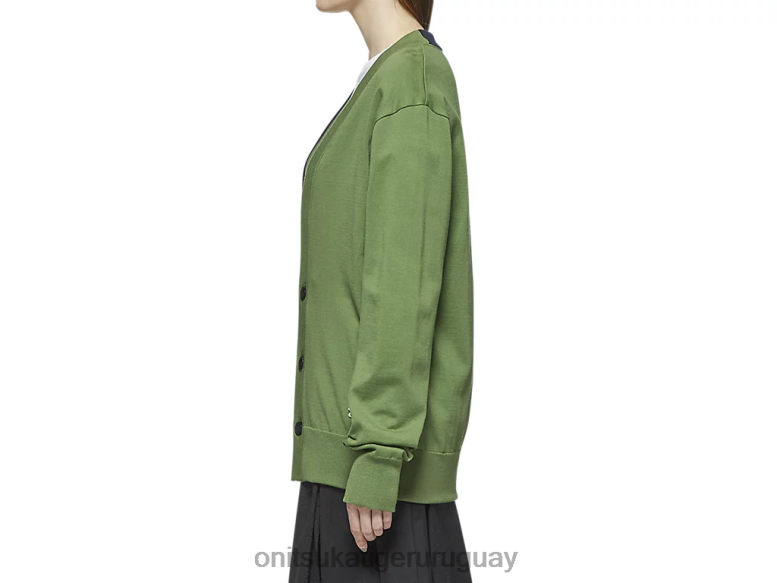 Onitsuka Tiger cárdigan de punto unisexo J06BX481 verde brillante ropa