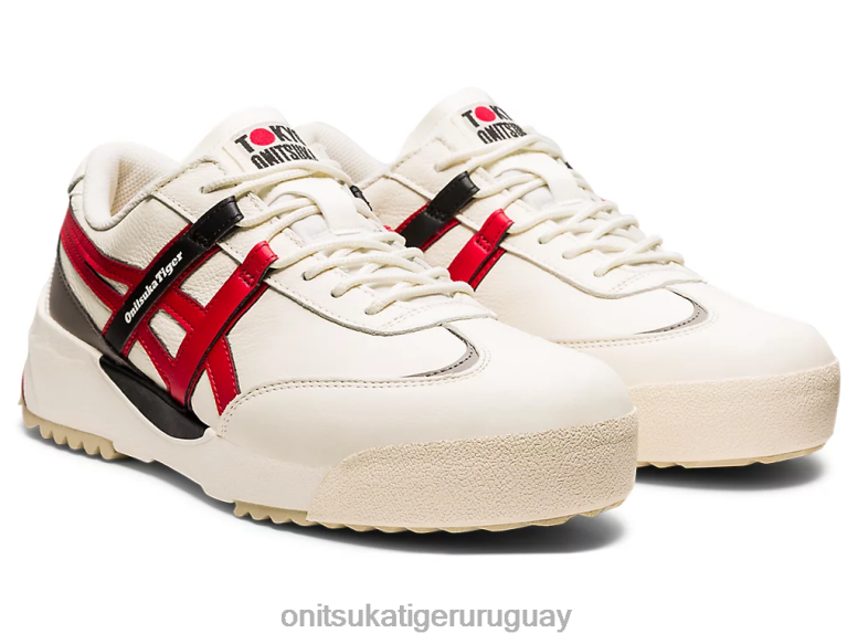 Onitsuka Tiger delegación ex unisexo J06BX265 crema/rojo clásico zapatos