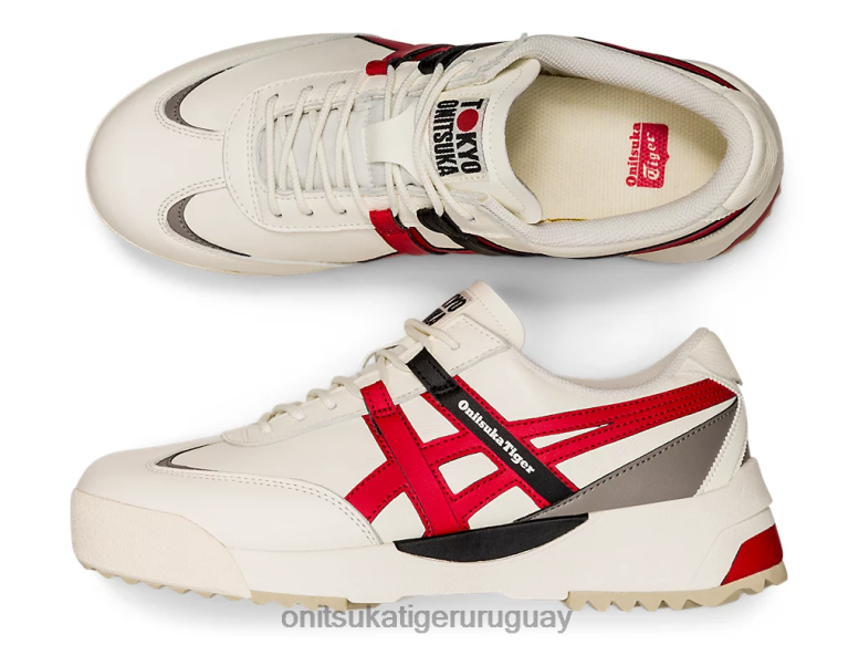 Onitsuka Tiger delegación ex unisexo J06BX265 crema/rojo clásico zapatos