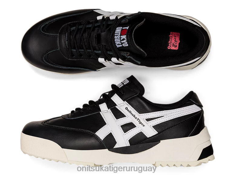 Onitsuka Tiger delegación ex unisexo J06BX269 blanco negro zapatos