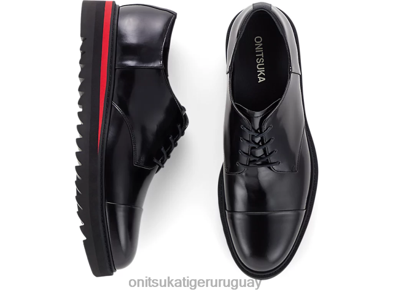 Onitsuka Tiger derby hombres J06BX220 negro/rojo clásico zapatos