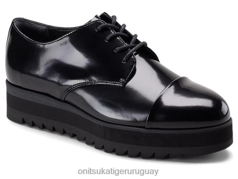 Onitsuka Tiger derby mujer J06BX560 negro brillante zapatos