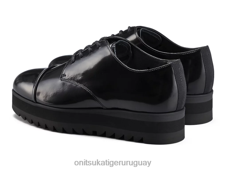 Onitsuka Tiger derby mujer J06BX560 negro brillante zapatos