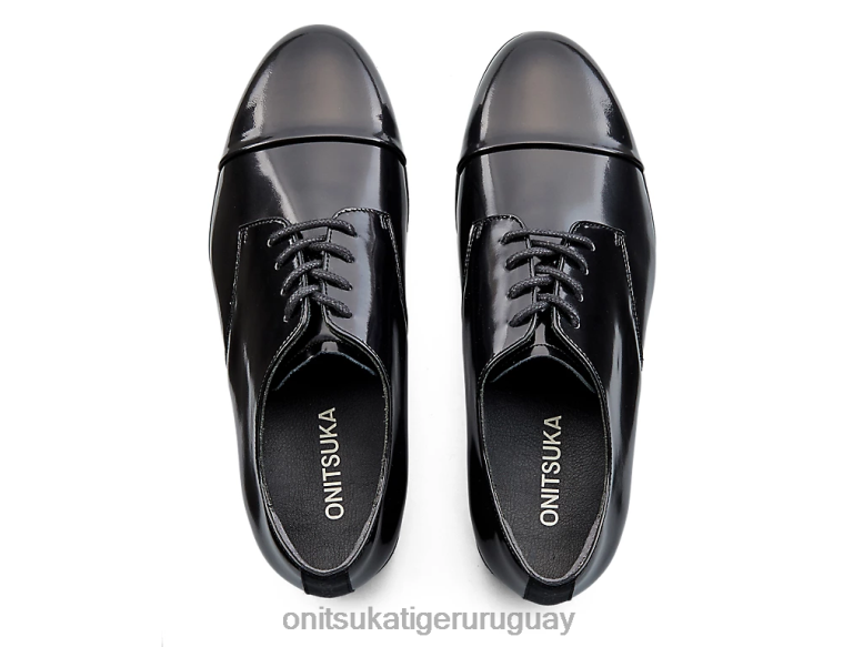 Onitsuka Tiger derby mujer J06BX560 negro brillante zapatos