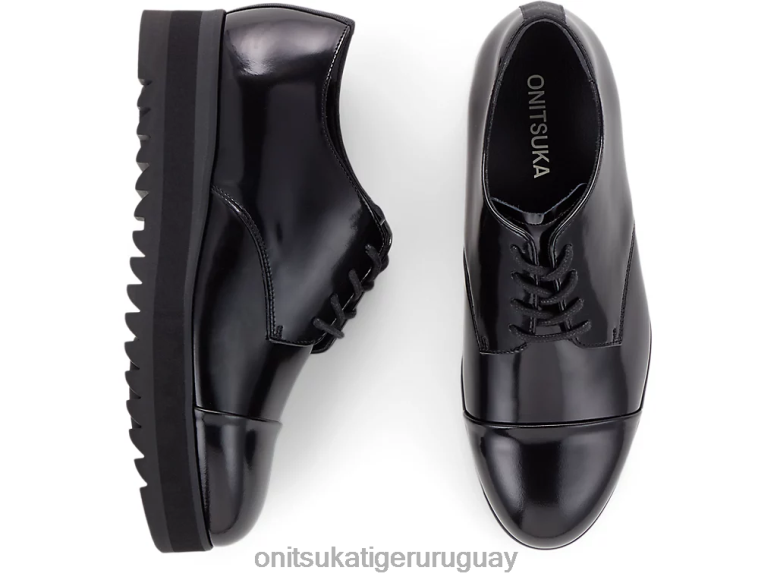 Onitsuka Tiger derby mujer J06BX560 negro brillante zapatos