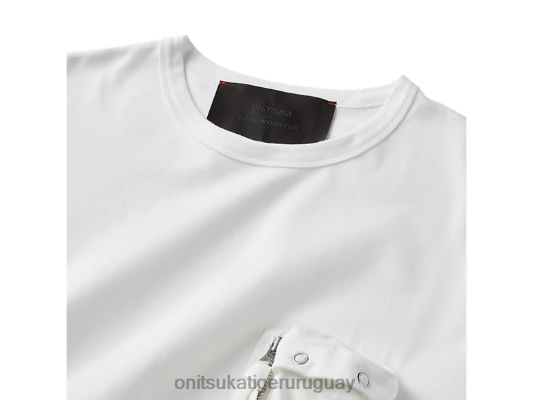 Onitsuka Tiger es camiseta hombres J06BX381 blanco ropa