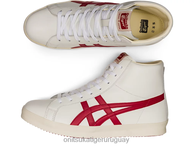 Onitsuka Tiger fabre hola nm unisexo J06BX138 blanco/rojo clásico zapatos
