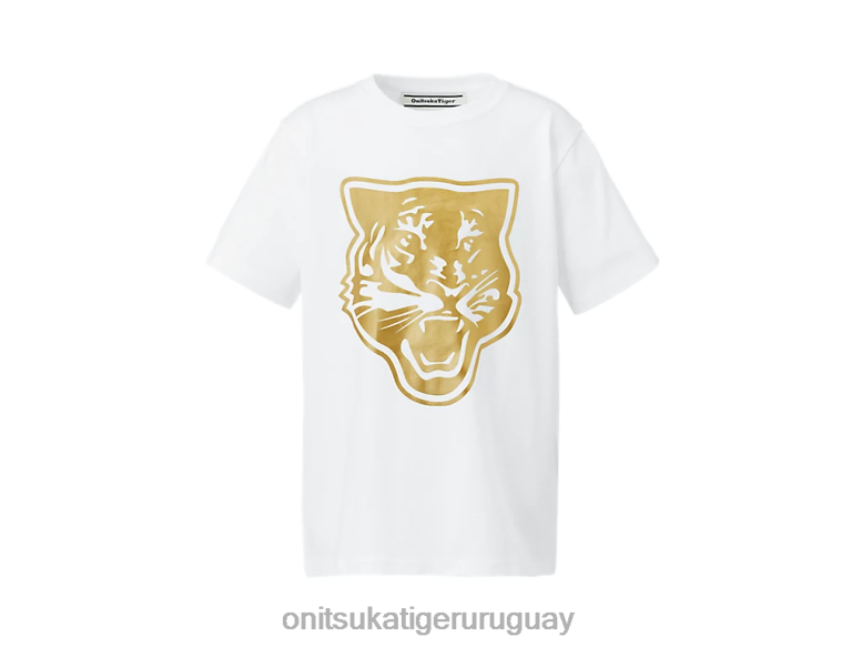 Onitsuka Tiger logotipo gráfico t niños J06BX659 Oro blanco ropa