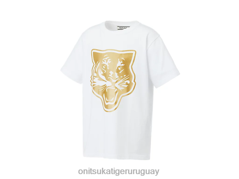 Onitsuka Tiger logotipo gráfico t niños J06BX659 Oro blanco ropa
