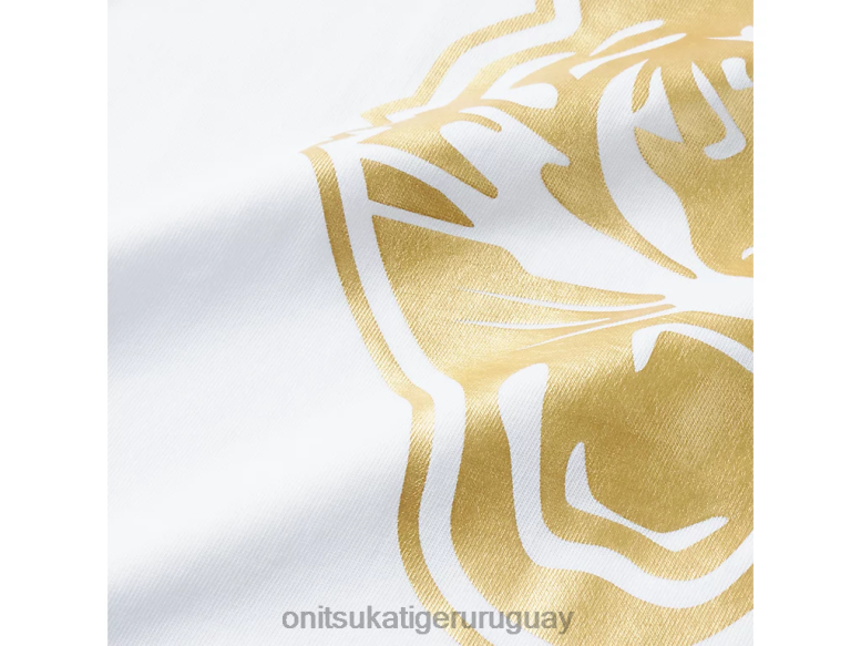 Onitsuka Tiger logotipo gráfico t niños J06BX659 Oro blanco ropa