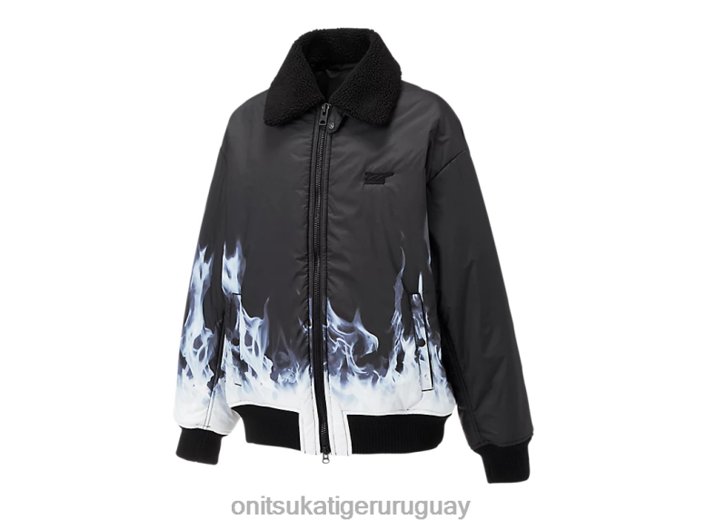 Onitsuka Tiger p chaqueta hombres J06BX416 blanco negro ropa