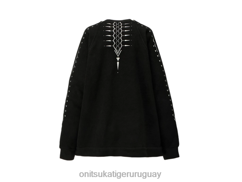 Onitsuka Tiger parte superior de gran tamaño hombres J06BX429 blanco negro ropa