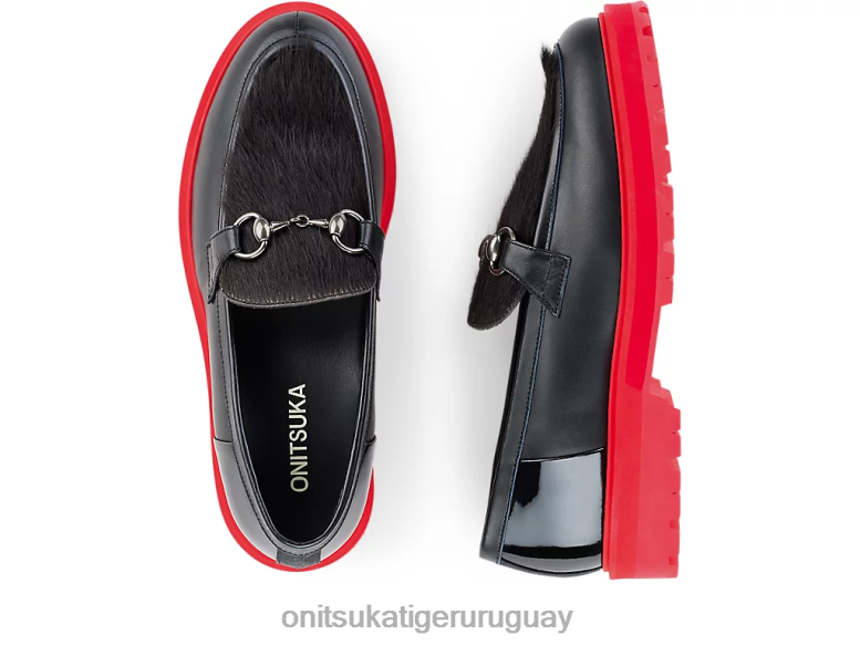 Onitsuka Tiger poco holgazán mujer J06BX540 negro/rojo clásico zapatos