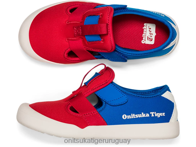 Onitsuka Tiger sandalia méxico 66 niños J06BX642 rojo clásico/azul directorio zapatos