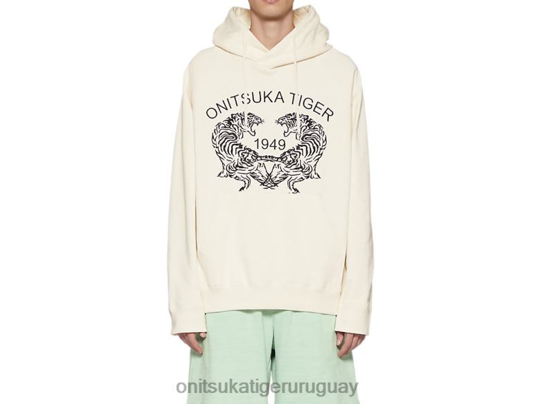 Onitsuka Tiger sudadera con capucha unisexo J06BX398 blanco ropa