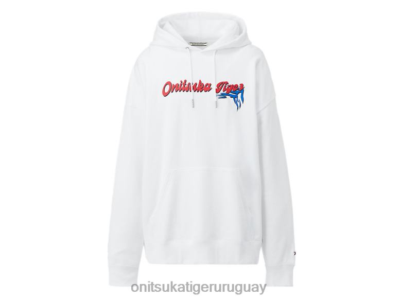 Onitsuka Tiger sudadera con capucha unisexo J06BX478 blanco ropa