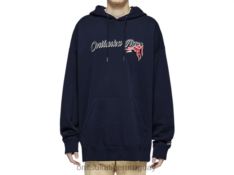 Onitsuka Tiger sudadera con capucha unisexo J06BX479 azul marino oscuro ropa