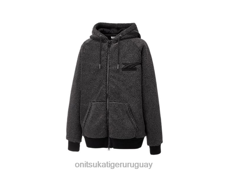Onitsuka Tiger sudadera con capucha y cremallera hombres J06BX466 negro ropa