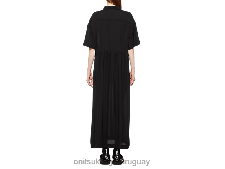 Onitsuka Tiger vestido largo mujer J06BX599 negro ropa