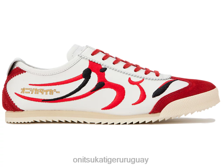 Onitsuka Tiger México 66 de lujo hombres J06BX140 blanco/rojo clásico zapatos