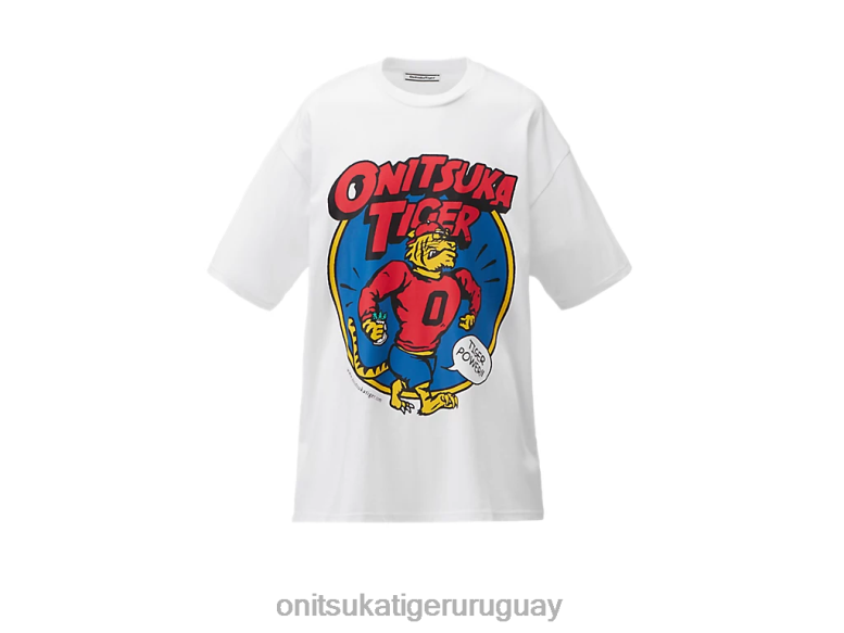 Onitsuka Tiger camiseta gráfica hombres J06BX442 blanco ropa