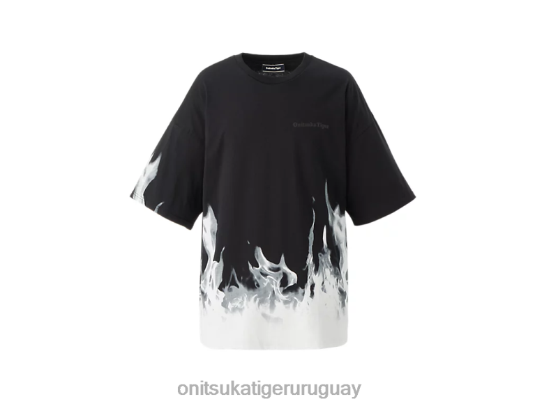 Onitsuka Tiger camiseta gráfica ss hombres J06BX454 negro/blanco roto ropa