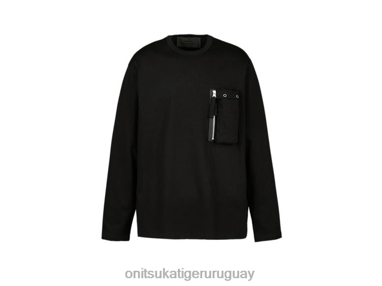 Onitsuka Tiger es camiseta hombres J06BX373 negro ropa