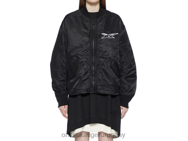 Onitsuka Tiger chaqueta bomber mujer J06BX595 negro ropa