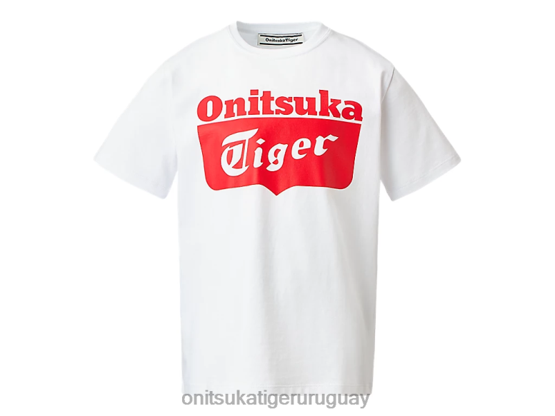 Onitsuka Tiger camiseta con logo niños J06BX670 alerta blanca/roja real ropa