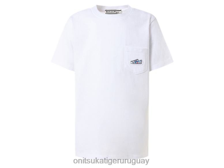 Onitsuka Tiger camiseta gráfica niños J06BX674 blanco real ropa