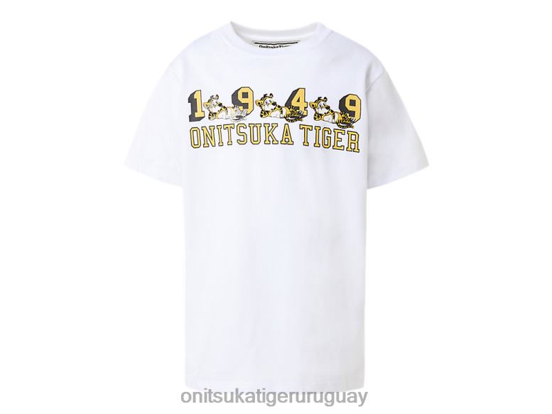Onitsuka Tiger camiseta gráfica niños J06BX675 blanco real ropa